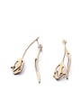 thumb Hollow Leaves Shaped  Hook drop earring 3