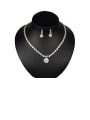 thumb Copper With Cubic Zirconia Simplistic Round Earrings And Necklaces 2 Piece Jewelry Set 1