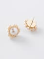 thumb Alloy With Gold Plated Simplistic Flower Stud Earrings 0