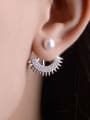 thumb Personalized Imitation Pearl Tiny Zirconias Stud Earrings 1