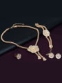 thumb Alloy Imitation-gold Plated Vintage style Flower-shaped Four Pieces CZ Jewelry Set 1