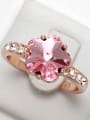 thumb Noble Pink Crystal Flower Shaped Copper Ring 3