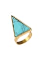 thumb Gold Plated Triangle Turquoise stone Alloy Ring 0