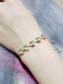 thumb Copper With Cubic Zirconia  Classic Flower Adjustable Bracelets 2