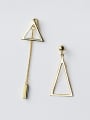 thumb Exquisite Gold Plated Triangle Shaped Asymmetric Drop Earrings 0