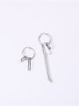 thumb Titanium With Platinum Plated Personality Asymmetric tassel  Clip On Earrings 3