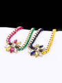 thumb Colorful Knitting Flower Alloy Necklace 3