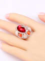 thumb Retro style Exaggerated Red Crystal Opal stones Ring 1