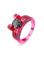 thumb Hot Pink Plated Black Stones Party Ring 0