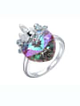 thumb 925 Silver Crystal Heart-shaped Statement Ring 0