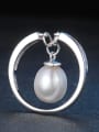 thumb Oval Freshwater Pearl Platinum Plated Silver Ring 3