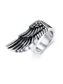 thumb Exquisite Feather Shaped Stainless Steel Men Ring 0