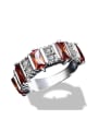 thumb Fashion Red White AAA Zirconias Copper Ring 0