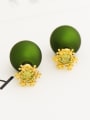 thumb Copper With White Gold Plated Trendy Ball Party Stud Earrings 2