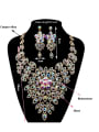 thumb 2018 Exaggerated Glass Rhinestones Two Pieces Jewelry Set 3