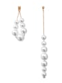 thumb Alloy With Rose Gold Plated Simplistic Asymmetry  Artificial Pearl Drop Earrings 0