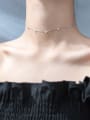 thumb Simply Style Triangle Shaped Rhinestones S925 Silver Necklace 1