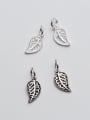 thumb 925 Sterling Silver With Silver Plated Simplistic Leaf Charms 0