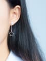 thumb S925 silver natural freshwater pearl star drop threader earring 2