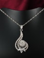 thumb Exquisite 18K White Gold Plated Geometric Zircon Necklace 1