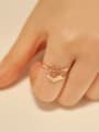 thumb Rose Gold Plated Love Heart-shape Opening Ring 1