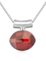 thumb Simple Oval austrian Crystal Pendant Necklace 3