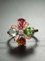 thumb Multi-color Gemstones Flowery Multistone ring 1
