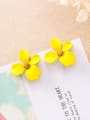 thumb Alloy With 18k Gold Plated Trendy Flower Earring Jackets 0