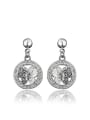 thumb Exquisite Butterfly Shaped Platinum Plated Drop Earrings 0