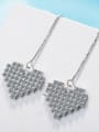 thumb Fashion Shiny Cubic Zirconias Heart Imitation Pearl Line Earrings 2