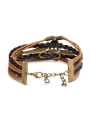thumb Retro Skull Wings Artificial Leather Ropes Bracelet 3