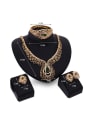 thumb Alloy Imitation-gold Plated Vintage style Stone Lace-shaped Four Pieces Jewelry Set 3