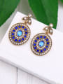 thumb Oval Shaped Artificial Stones National Drop Earrings 1