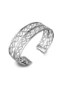 thumb Fashion Hollow Silver Plated Copper Opening Bangle 0