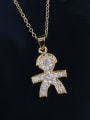 thumb Creative 18K Gold Plated Human Body Shaped Zircon Necklace 2