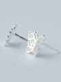 thumb S925 Sillver Hollow Retro Butterfly Pattern Stud cuff earring 0