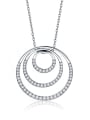 thumb Fashion circle AAA zircon necklace rose gold silver two color selectable 4