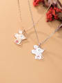thumb 925 Sterling Silver With Rose Gold Plated Cute Mouse Necklaces 3
