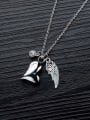 thumb Titanium With White Gold Plated Personality Heart Necklaces 3
