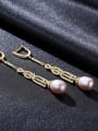 thumb Pure silver retro 7-8mm Natural Freshwater Pearl Earrings 3