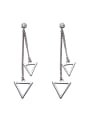 thumb Simple Hollow Triangles 925 Silver Stud Earrings 0