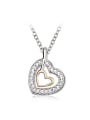 thumb Fashion Austria Crystals Hollow Heart shaped Necklace 0
