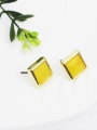 thumb All-match Square Shaped Natural Stone Earrings 1