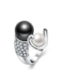 thumb Personalized Artificial Pearls Opening Ring 0