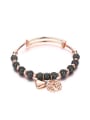 thumb Rose Gold Scrub Beads Tree Shaped Bangle 0