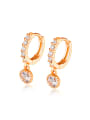 thumb White Zircon Champagne Gold Plated Earrings 0