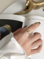 thumb Sterling silver 18k-gold water drop crown free size ring 1