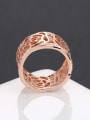 thumb High Quality Rose Gold Plated Hollow Flower Zircon Ring 2