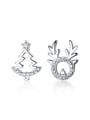 thumb 925 Sterling Silver With Platinum Plated Cute Irregular Stud Earrings 3