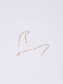 thumb Titanium With Gold Plated Simplistic Chain Threader Earrings 0